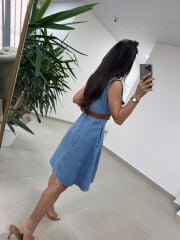 Gp 335 Orj Marka Orta Mavi Denim Çan Elbise