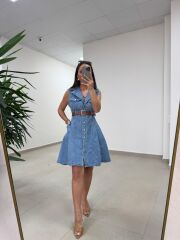 Gp 335 Orj Marka Orta Mavi Denim Çan Elbise