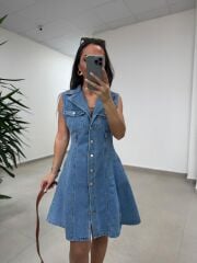 Gp 335 Orj Marka Orta Mavi Denim Çan Elbise