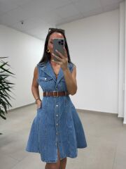 Gp 335 Orj Marka Orta Mavi Denim Çan Elbise