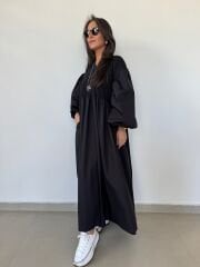 Dr 8282 Tasarım Balon Kol Elbise