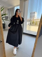Dr 8282 Tasarım Balon Kol Elbise