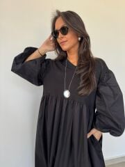 Dr 8282 Tasarım Balon Kol Elbise