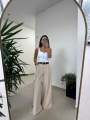 Dv 31978 Bayaz Askılı Fermuarlı Bluz