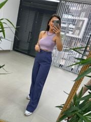 Gk Yün Efektli İndigo Pantolon