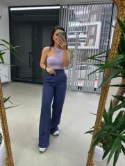 Gk Yün Efektli İndigo Pantolon