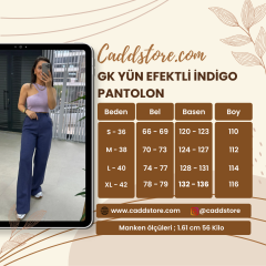 Gk Yün Efektli İndigo Pantolon