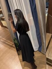 Rn 35446 Siyah Keten Gömlek Elbise