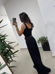 Dv 31978 Siyah Askılı Fermuarlı Bluz