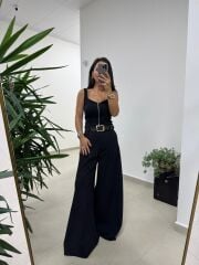 Dv 31978 Siyah Askılı Fermuarlı Bluz