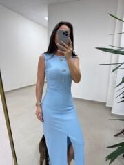 Mz 22455 Fitilli Bebe Mavi Kalem Elbise
