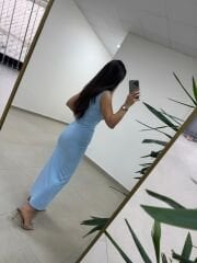 Mz 22455 Fitilli Bebe Mavi Kalem Elbise