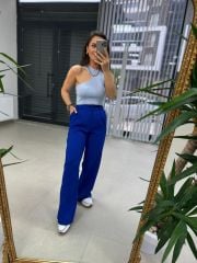 Gk Yün Efektli Saks Pantolon