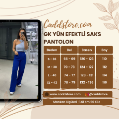 Gk Yün Efektli Saks Pantolon