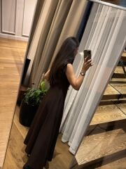 Ms 248 Double Crep Kolsuz Kahve Elbise