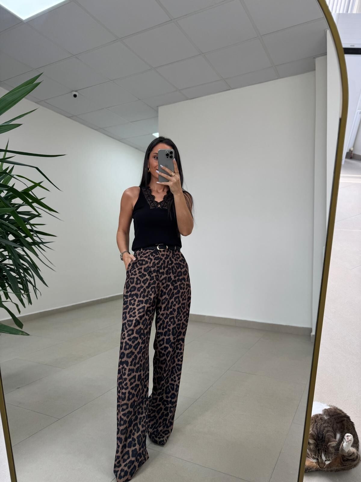 Fp 51315 Leo Kendinden Kemerli Palazzo Pantolon