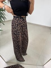 Fp 51315 Leo Kendinden Kemerli Palazzo Pantolon