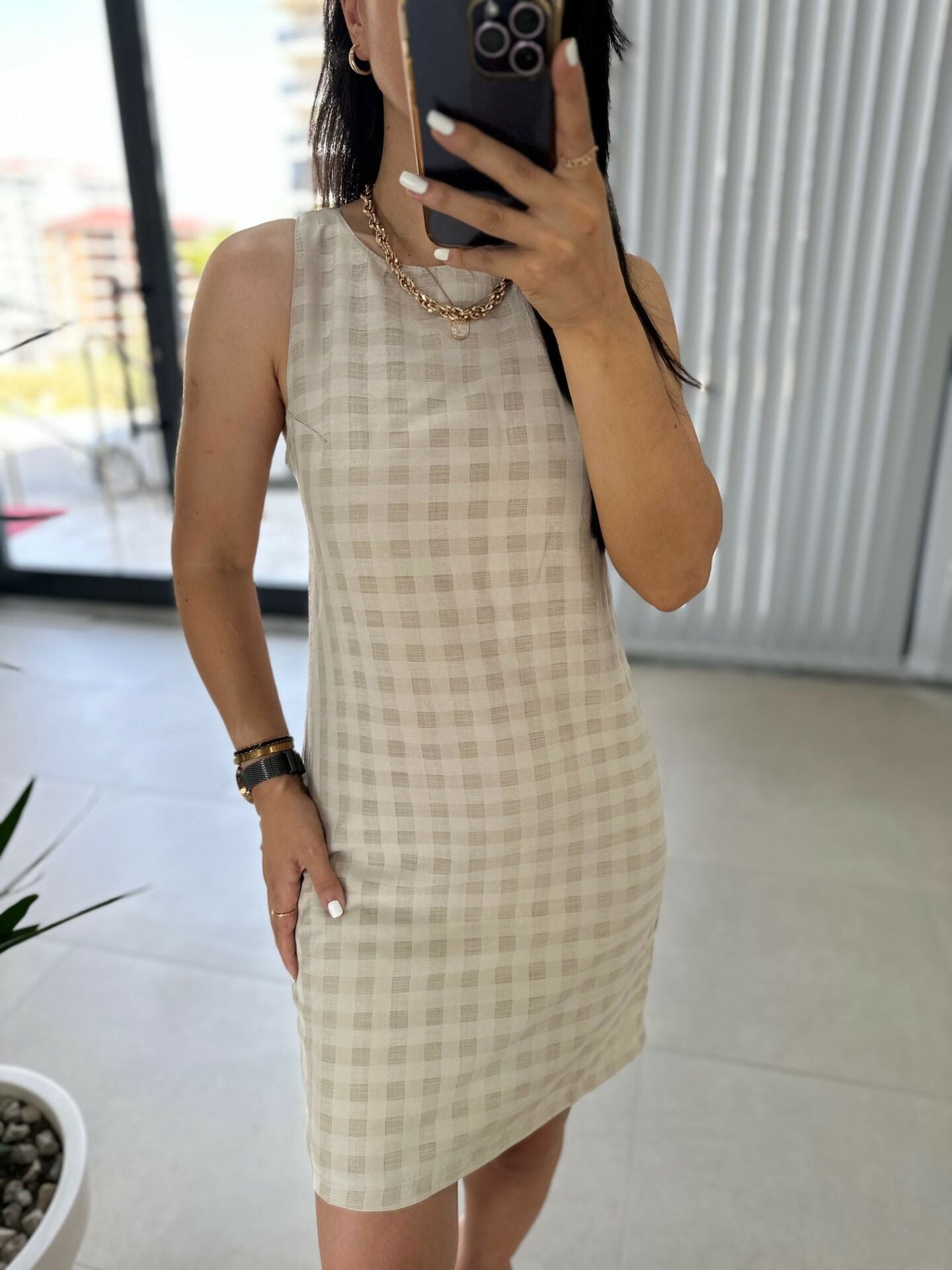 Sırt Dekolteli Vual Taş Elbise