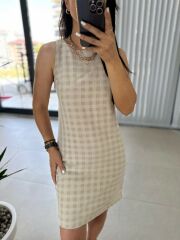 Sırt Dekolteli Vual Taş Elbise