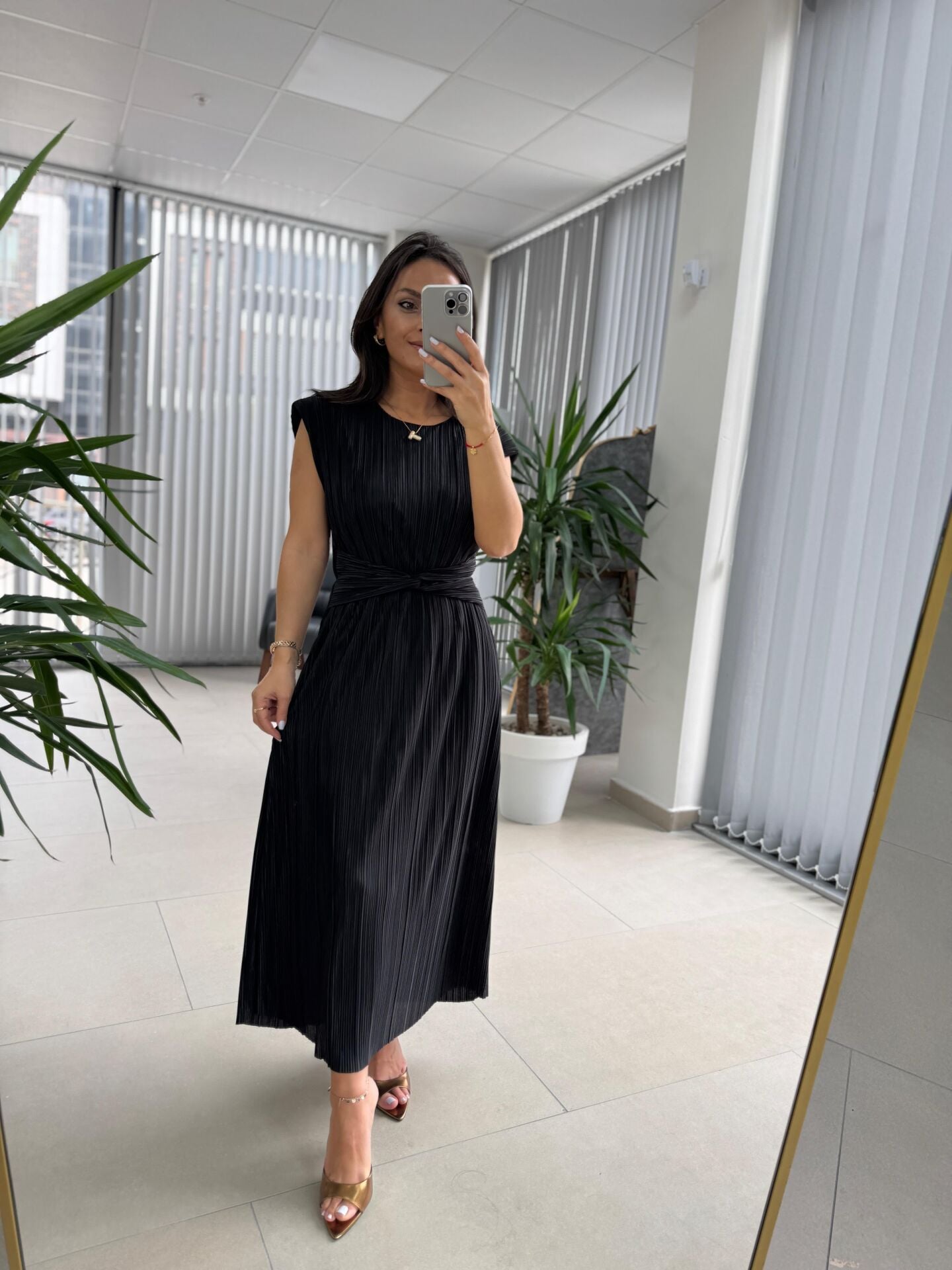 My 3448 Siyah Krinkil Elbise