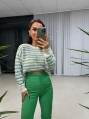 Original Brand Blue Green Transitional Openwork Trik