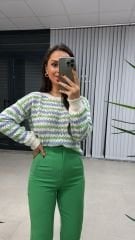 Original Brand Blue Green Transitional Openwork Trik