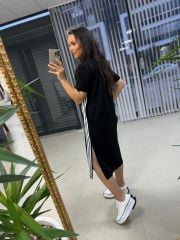 Dr 2593 Beyaz Çizgili Elbise