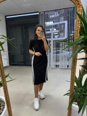 Dr 2593 Beyaz Çizgili Elbise