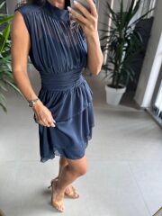 Sv 2885 Laci Drapeli Şifon Elbise