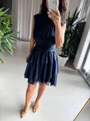 Sv 2885 Laci Drapeli Şifon Elbise