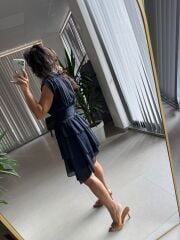 Sv 2885 Laci Drapeli Şifon Elbise