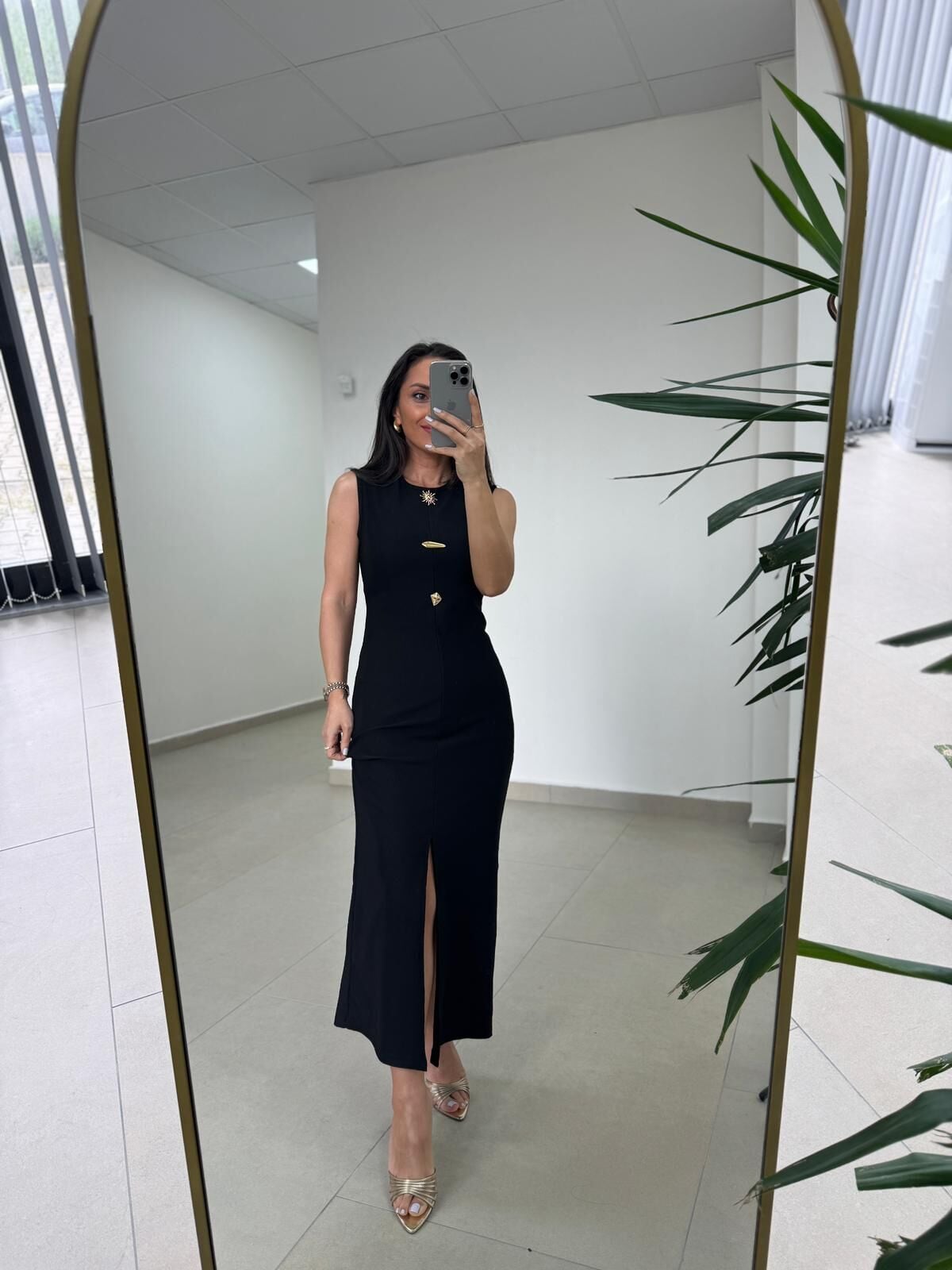 Mz 22455 Fitilli Siyah Kalem Elbise