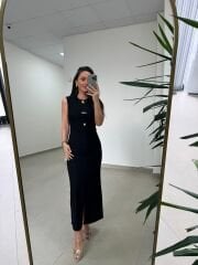 Mz 22455 Fitilli Siyah Kalem Elbise