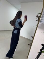 TİS 1042 Laci-Denim Detaylı Kapüşonlu Sweat Takım