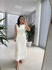 My 3448 Off White Krinkil  Elbise