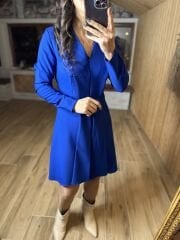 Ms Ceket yaka saks elbise