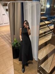 Ms 248 Double Crep Kolsuz Siyah Elbise
