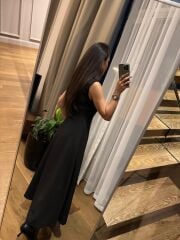 Ms 248 Double Crep Kolsuz Siyah Elbise