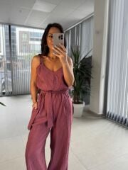 Np 7000 Bordo Kraşlı Kuşaklı Tulum