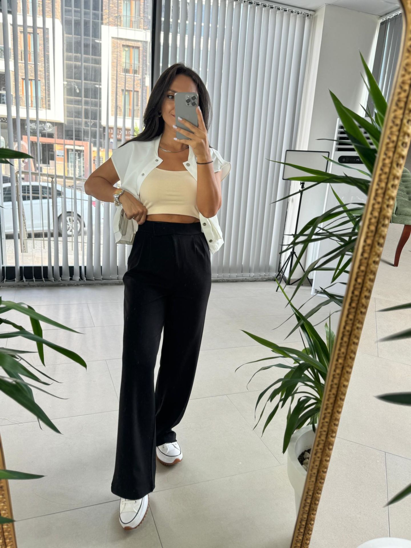 Gk Black Snap Trousers