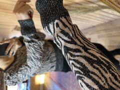 glittery zebra sweater