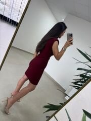 Mz 22006 Omuz Vatkalı Fitilli Bordo Elbise
