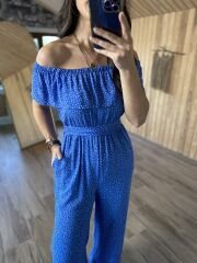 My 3168 Mavi puanlı Madonna tulum