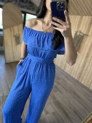 My 3168 Mavi puanlı Madonna tulum