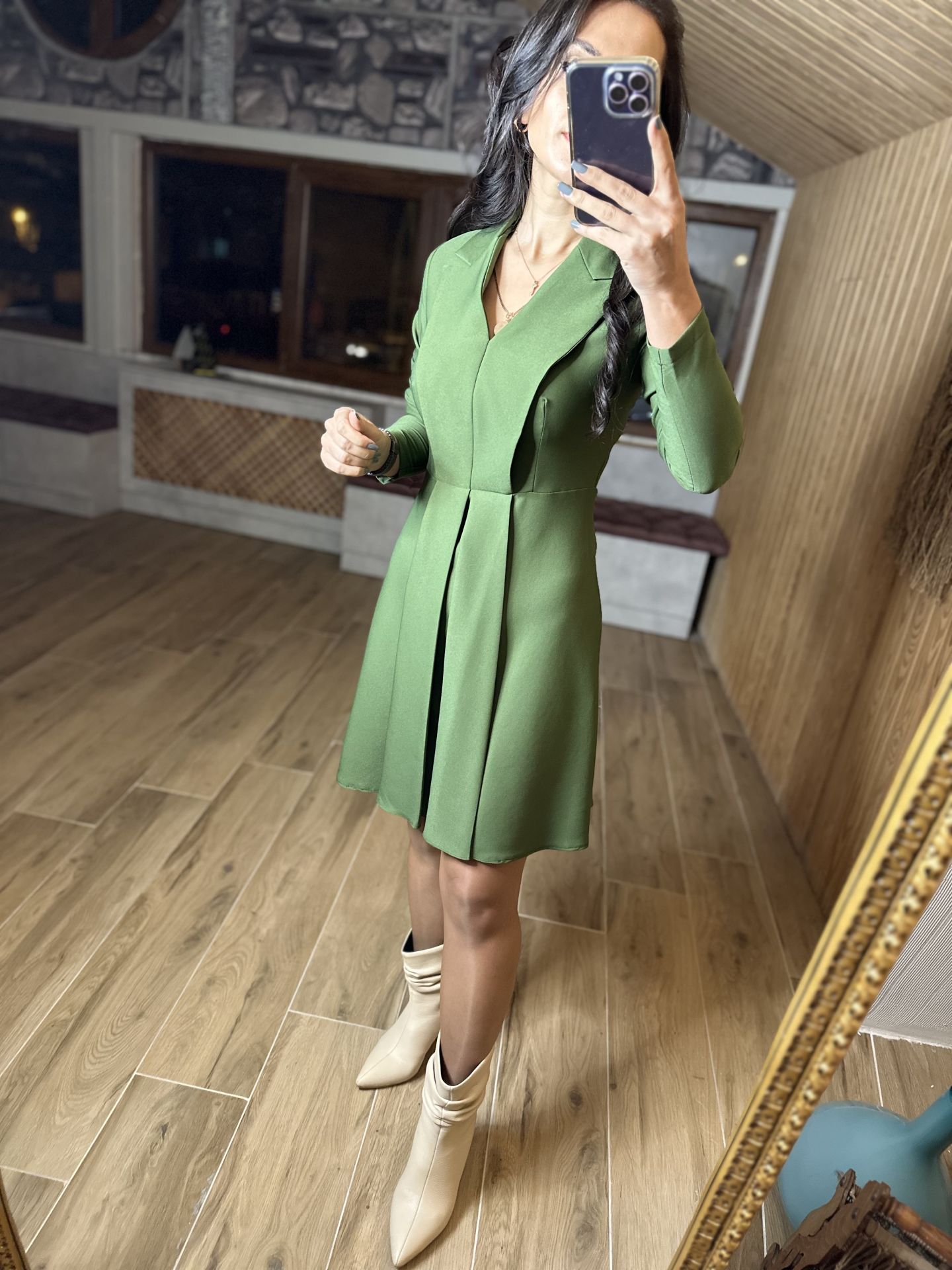 Ms Jacket collar khaki