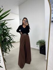 Dv 10427 Siyah V Yaka Kol Yırtmaçlı Triko Kazak