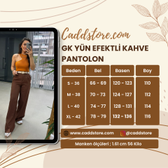 Gk Yün Efektli Kahve Pantolon