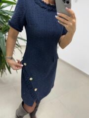 Mc 5110 Püsküllü Chanel Simli Laci Elbise