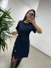 Mc 5110 Püsküllü Chanel Simli Laci Elbise