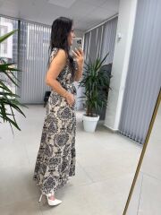 My 3730 Siyah Şal Desen Gömlek Yaka Elbise